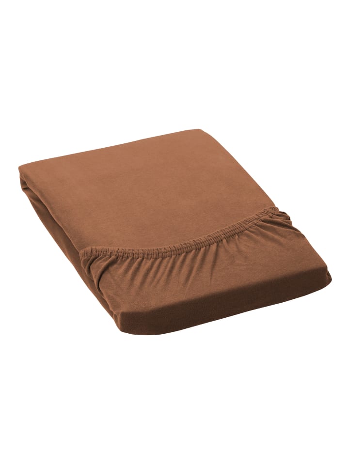 GMD Living Jersey Premium Spannbettlaken JANNEBY in Farbe Nougat günstig kaufen