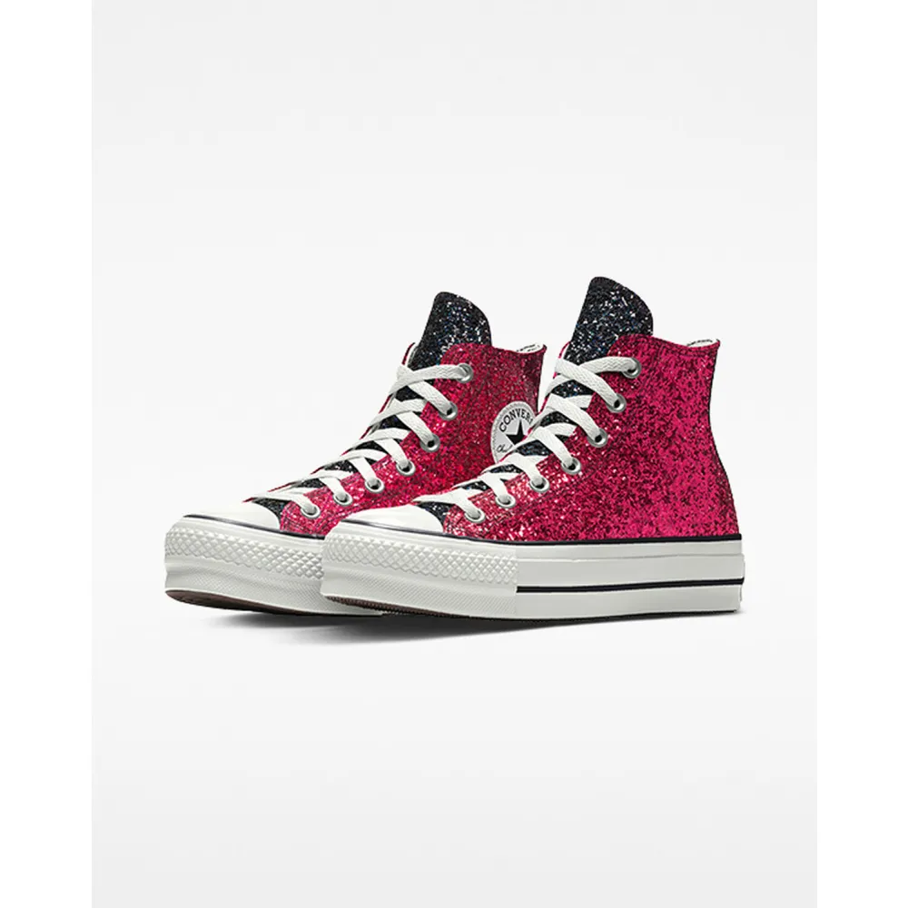 Converse Custom Chuck Taylor All Star Lift Platform Glitter By You 570626CHO23_PINK_BLACK / pink