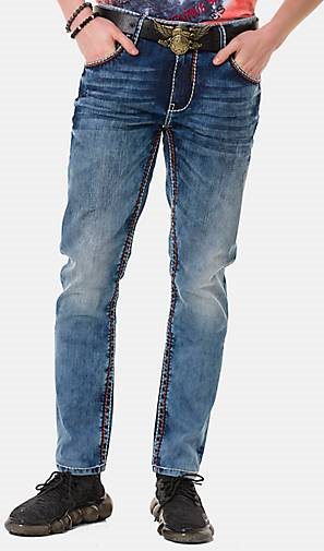 Cipo & Baxx Jeanshose mit kontrastfarbenen Nähten
