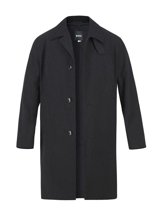 BOSS Black, Mantel Clark, Relaxed Fit, Baumwolle-Stretch, schwarz