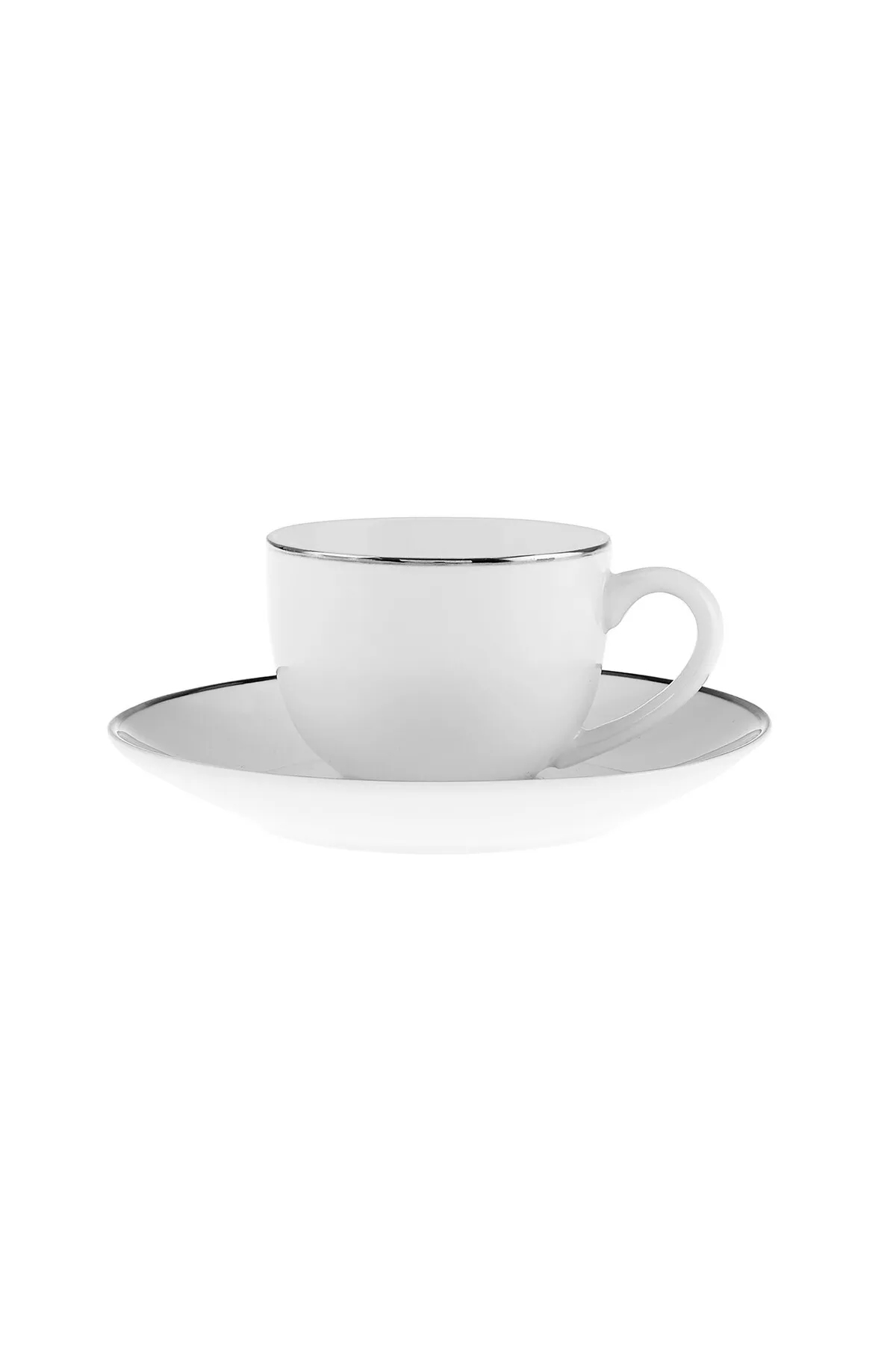 Karaca  Rowan 69tlg. 12 Personen New Bone Geschirr Platin, Linien auf Porzellan, New Bone Tafelservice
