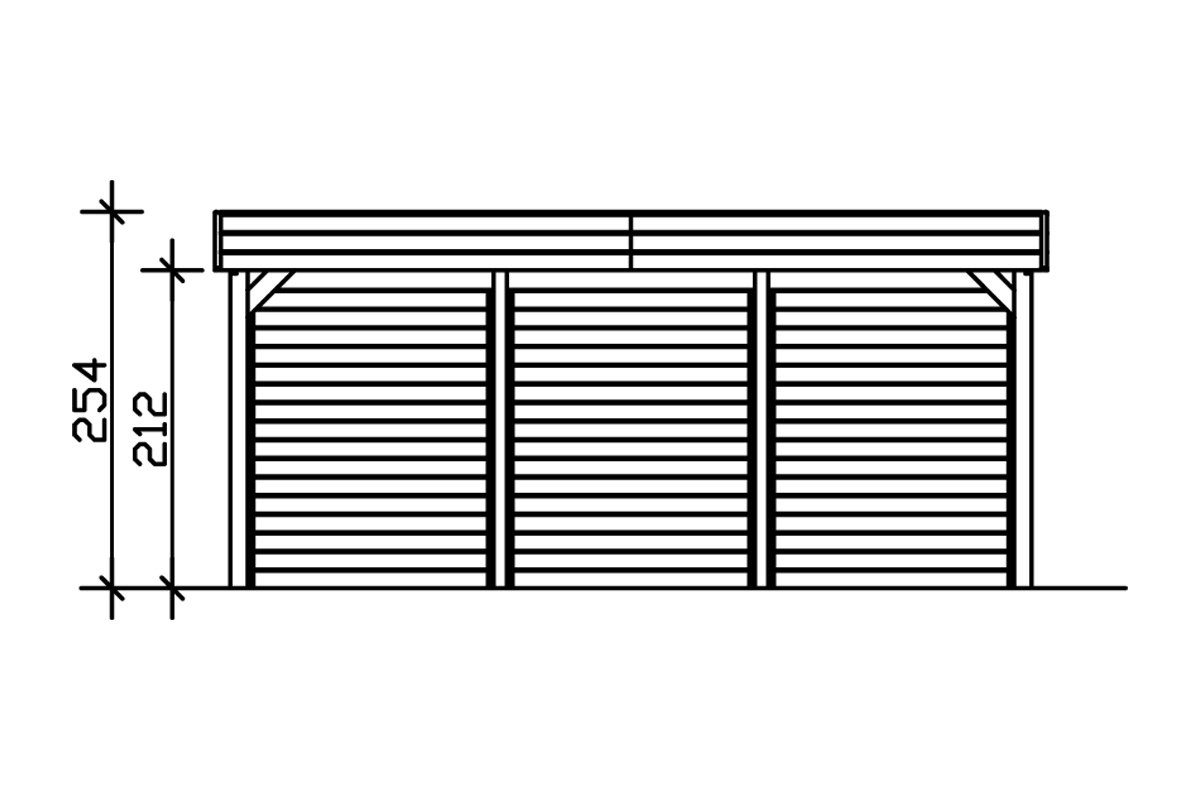 Skanholz Doppelcarport Friesland Set 3, BxT: 557x555 cm, 221 cm Einfahrtshöhe