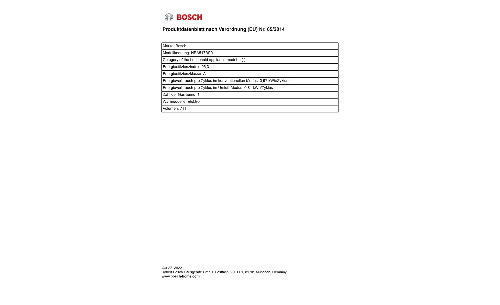 BOSCH Einbau-Herdset HND611LS61