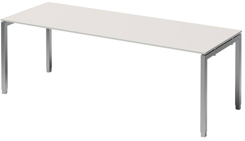 Bisley Schreibtisch Cito Grau, Weiß, Silber 2.200 x 1.200 x 850 mm