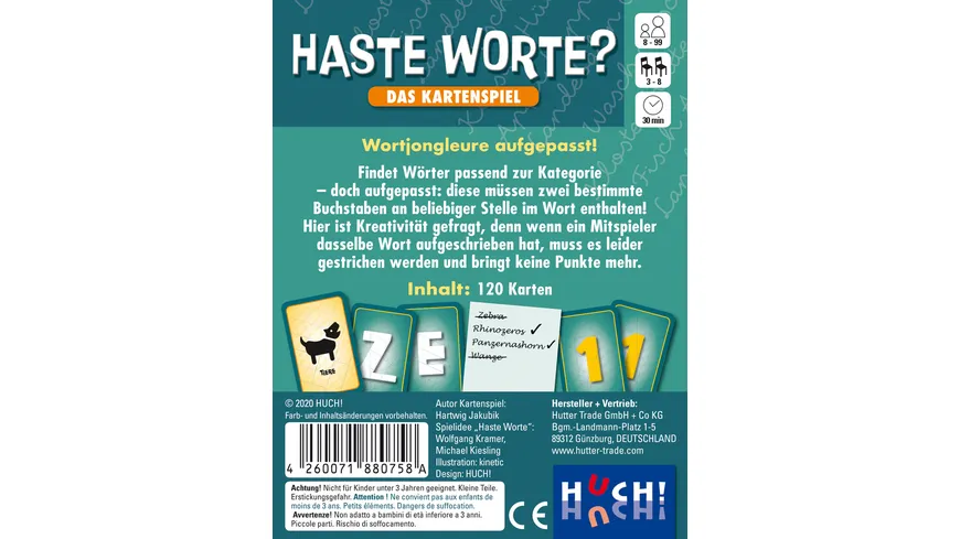 Huch Verlag - Haste Worte - Das Kartenspiel