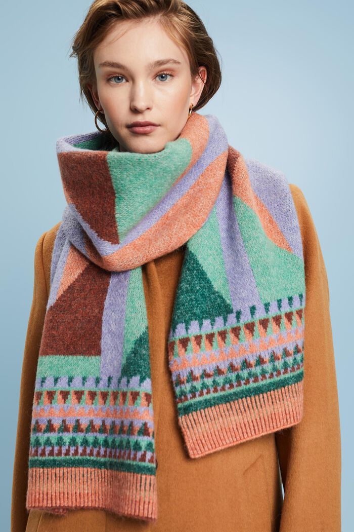 Gemusterter Schal aus Mohair-Mix