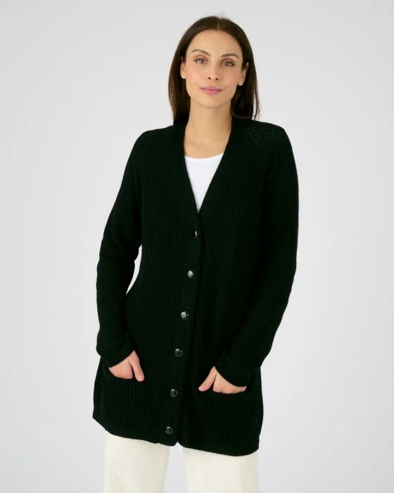 Gilet long mélange laine