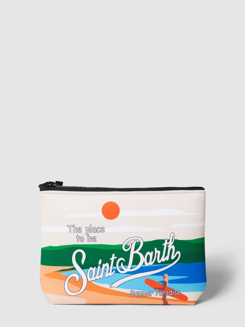 Kulturtasche mit Allover-Muster Modell 'ALINE SPONGE' in ecru