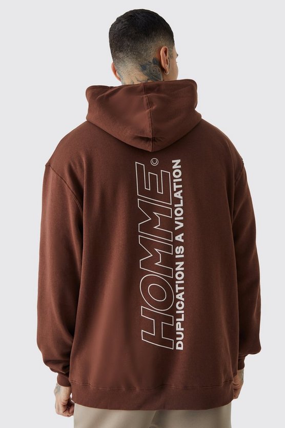 Tall Oversize Hoodie mit Homme Print