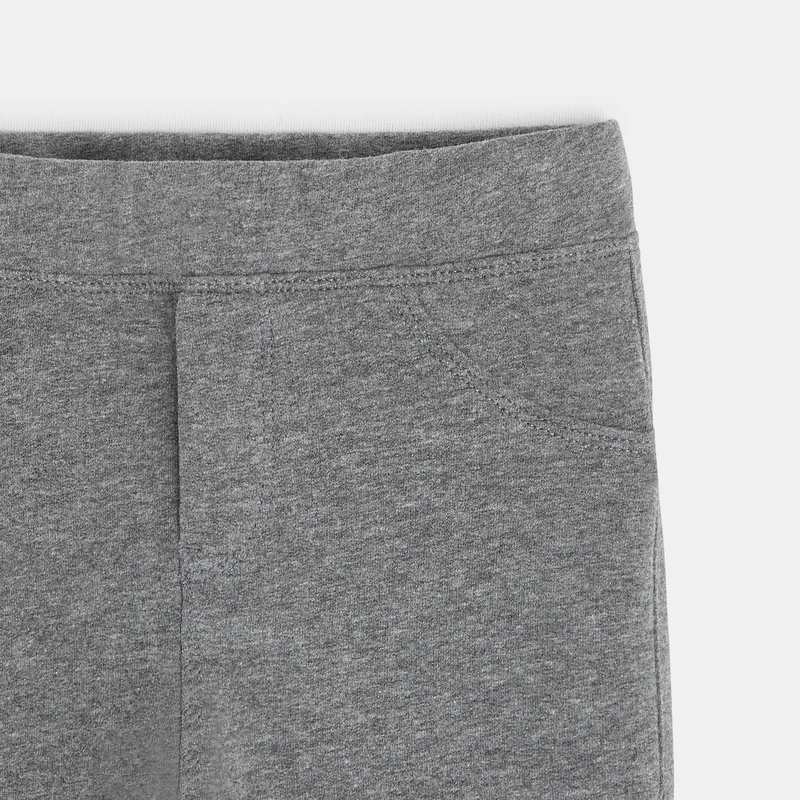 Leggings en jersey uni gris fille