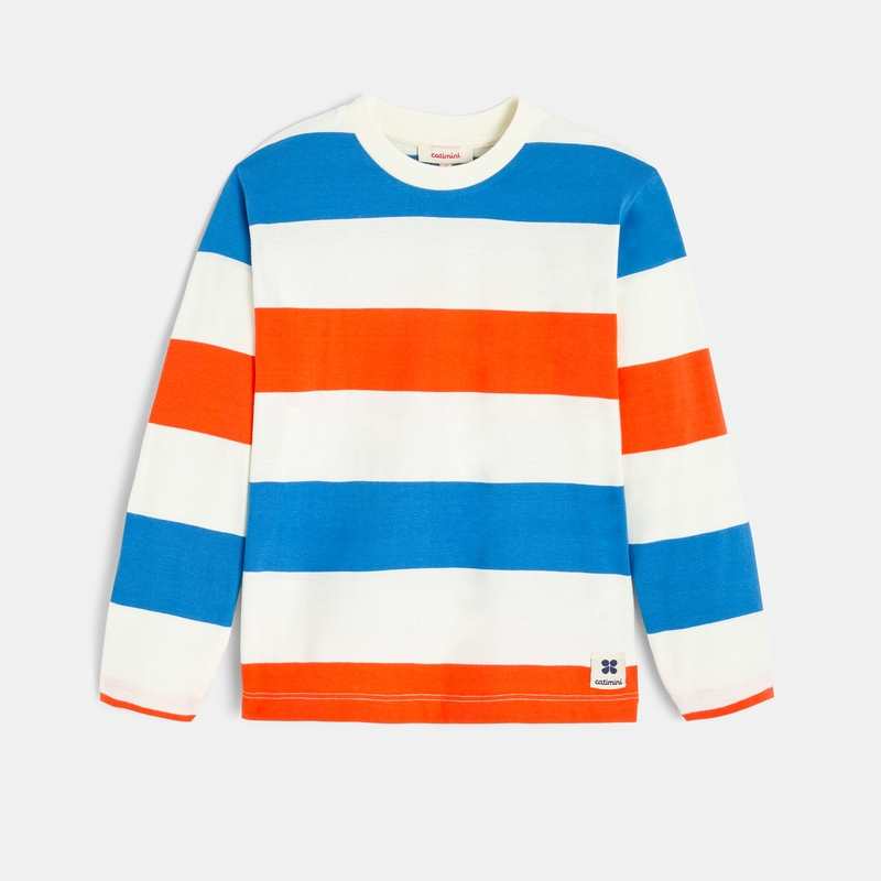T-shirt garçon jersey rayures multicolores Catimini