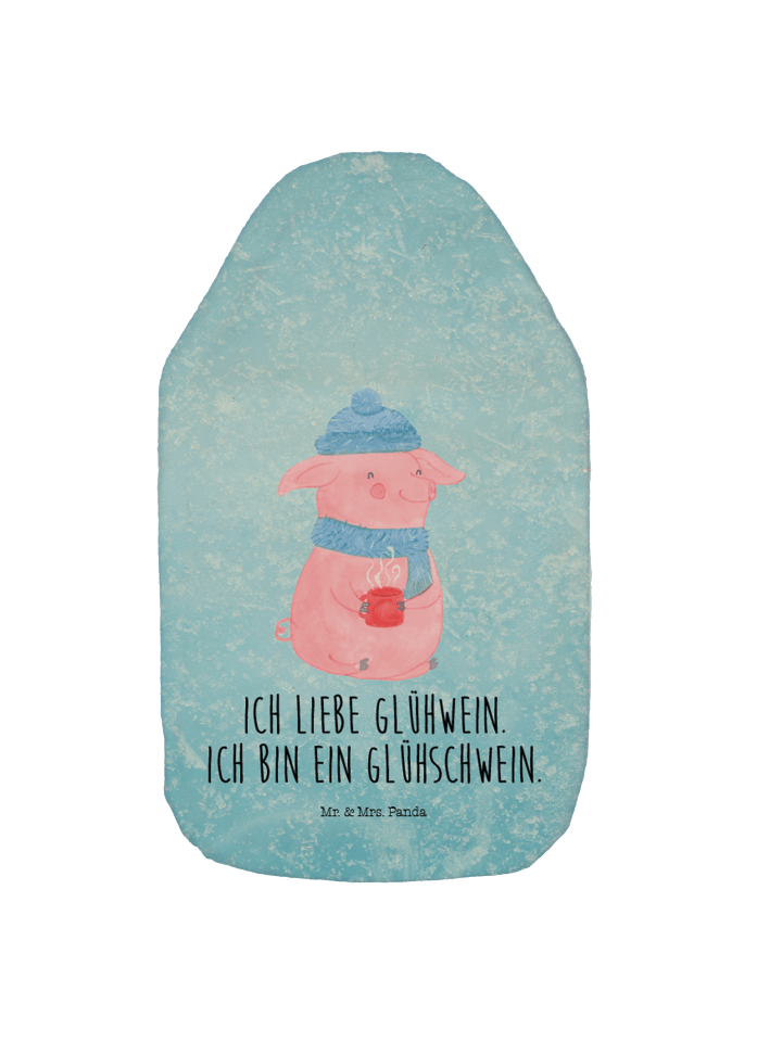 Mr. & Mrs. Panda Wärmflasche Schwein Glühwein mit Spruch in Eisblau günstig kaufen onesize