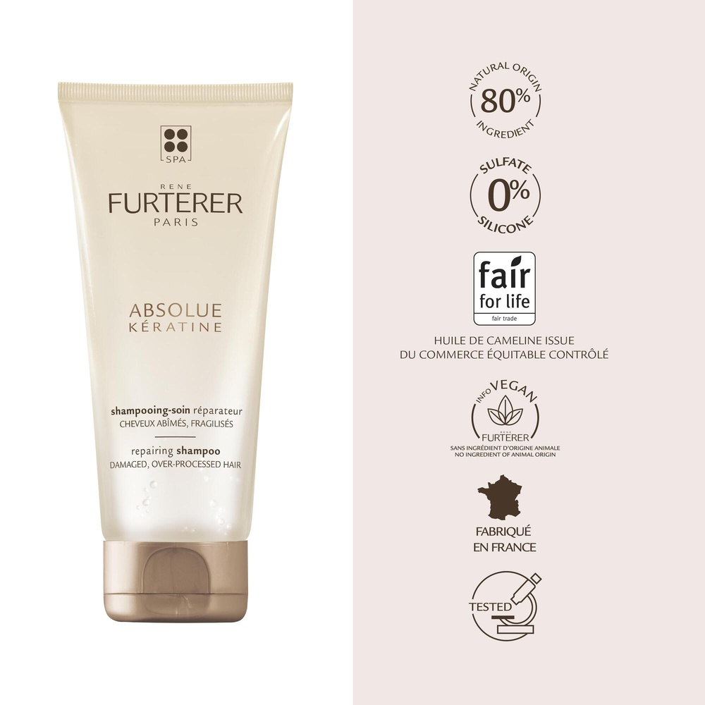 Furterer Absolue Keratine - soin réparateur sanssulfates à la Kératine Végétale Shampoing