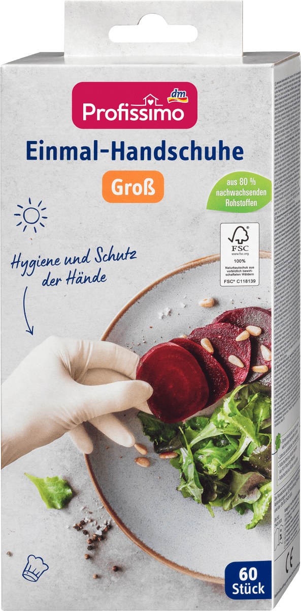 Einmal-Handschuhe Latex weiß Groß, 60 St