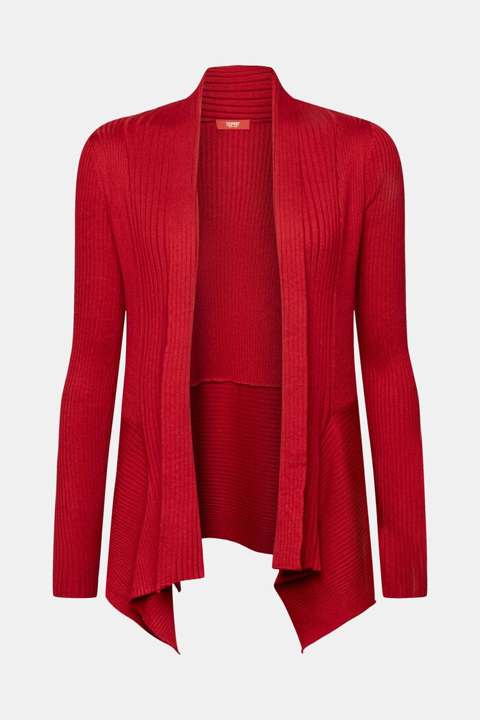 Gerippter Cardigan mit Zipfelsaum