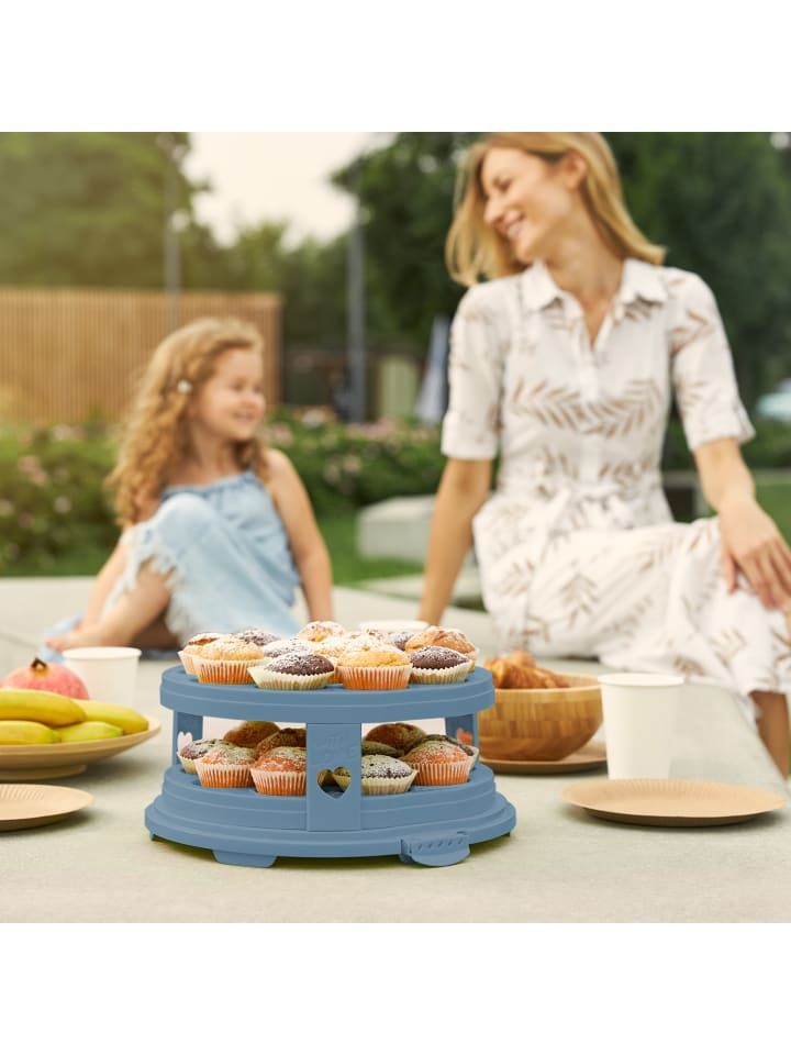 Rotho FRESH Tortenglocke hoch mit Trays in Transparent / Horizon blau günstig kaufen onesize