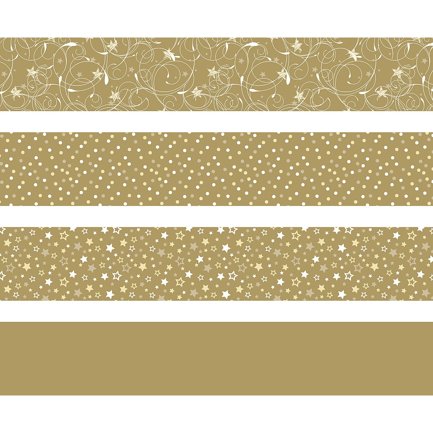 Papierstreifen-Set Fröbelsterne, gold-weiß, 96 Streifen
