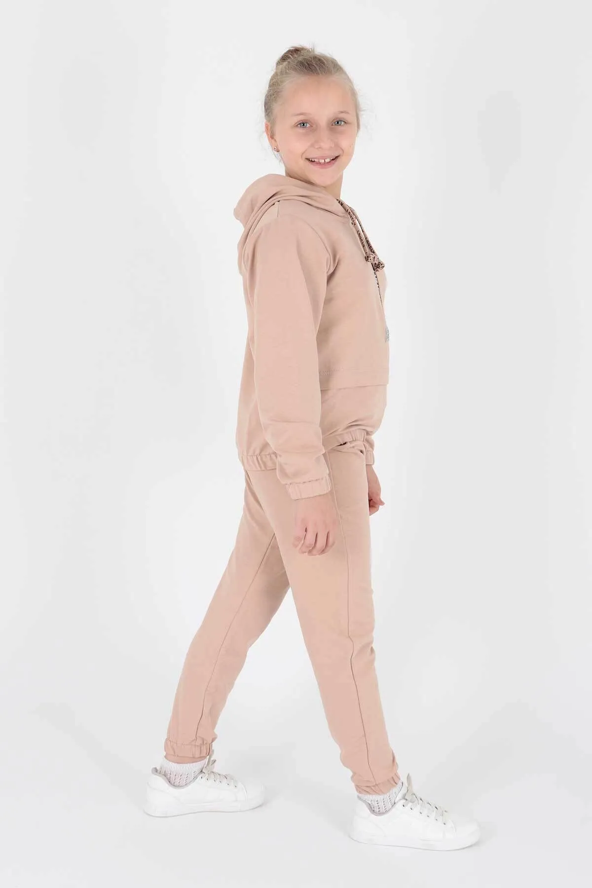 AHENGİM  Junges bedrucktes Trend-Trainingsanzug-Set für Mädchen Ak2233