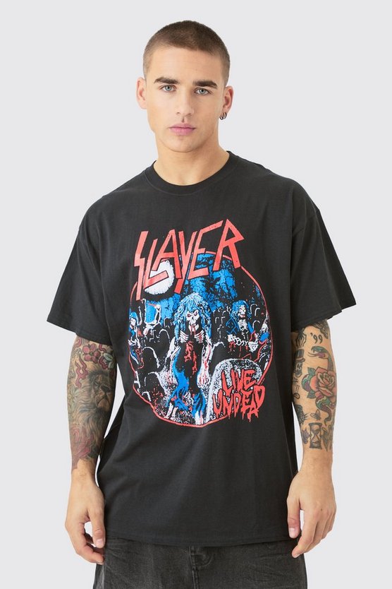 Oversize T-Shirt mit lizenziertem Slayer Band Print