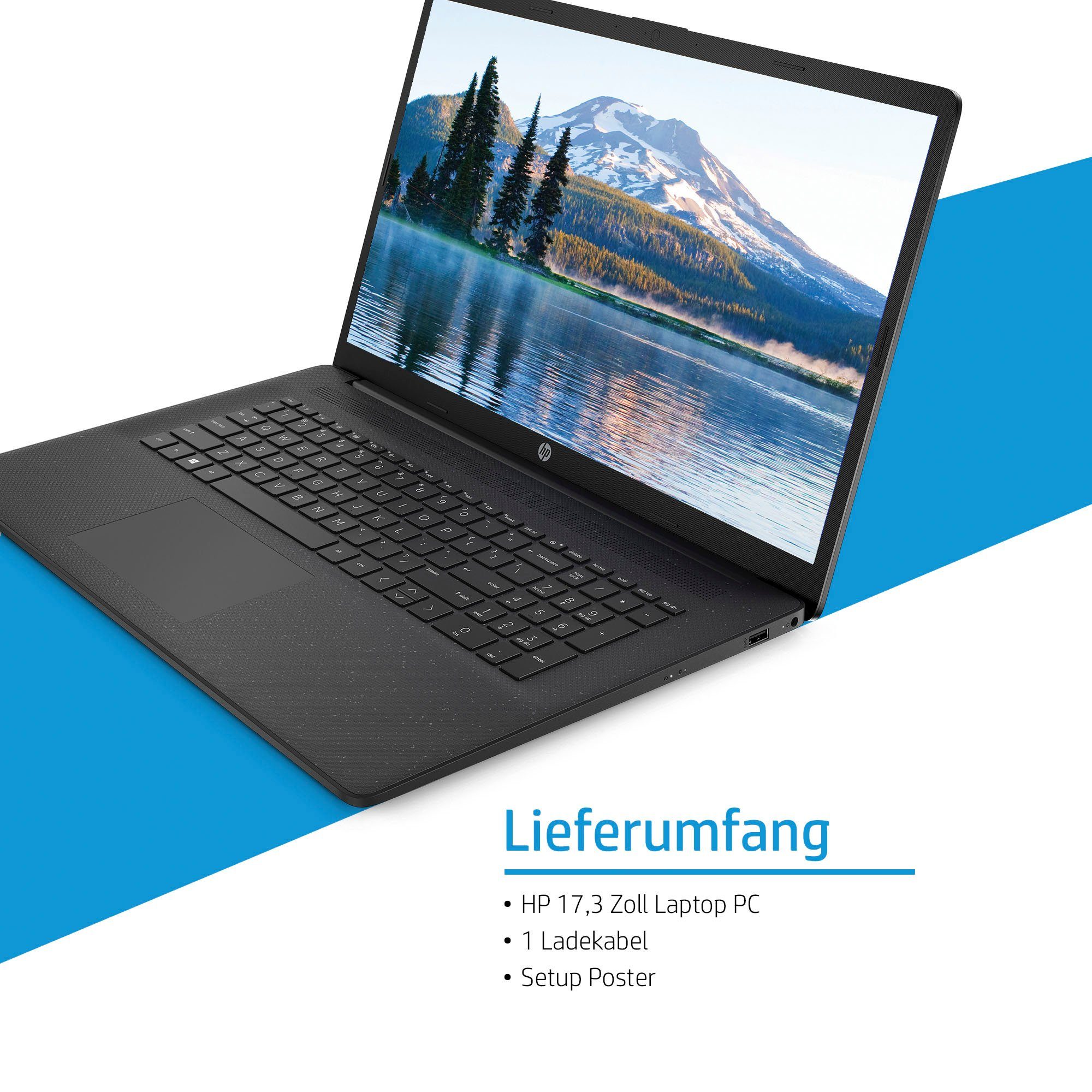 HP 17-cn0237ng Notebook (43,9 cm/17,3 Zoll, Intel Core i3 1115G4, UHD Graphics, 512 GB SSD)