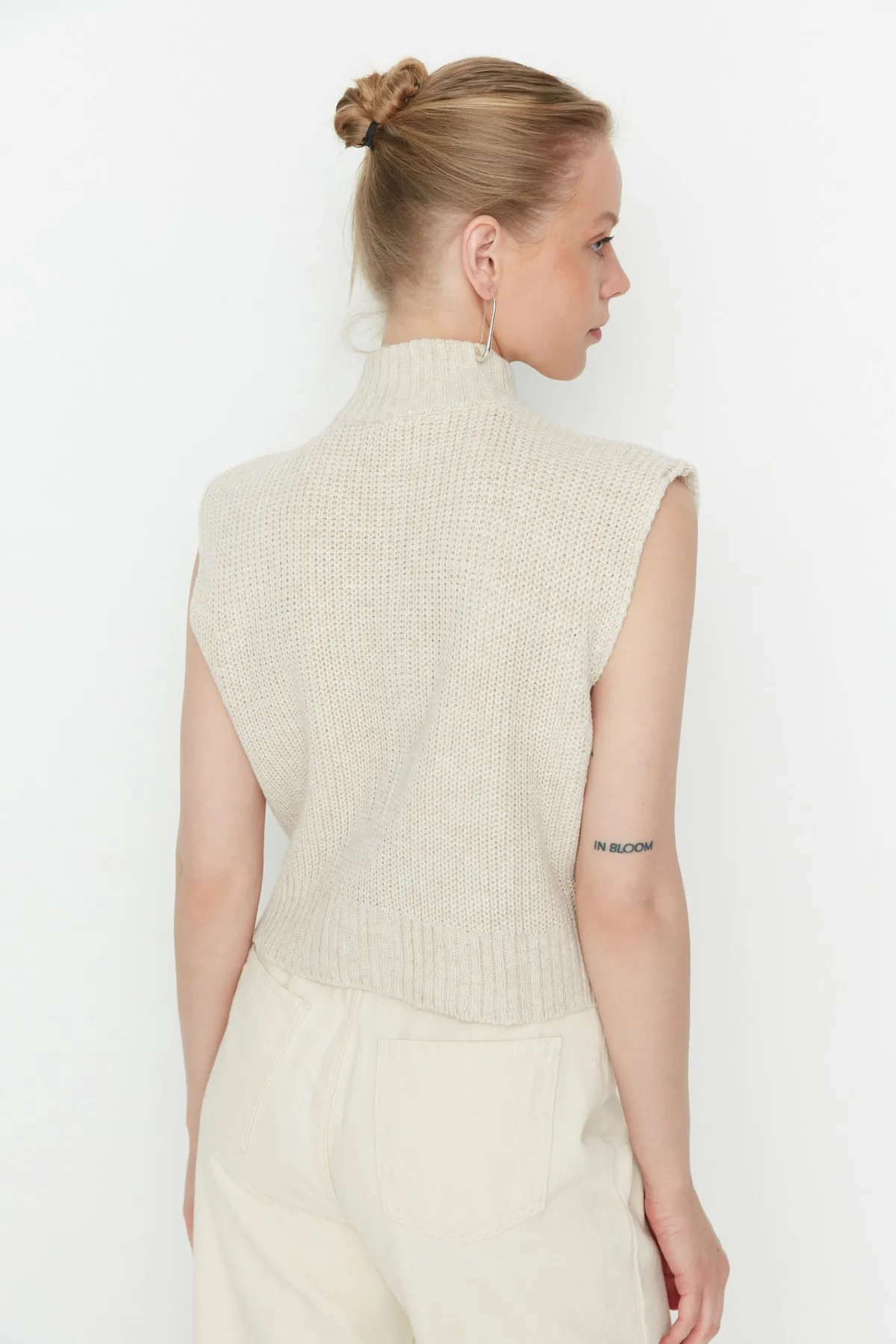 Trendyol Collection  Stone Crop Reißverschluss Basic Knit Sucker TWOAW23HI0015