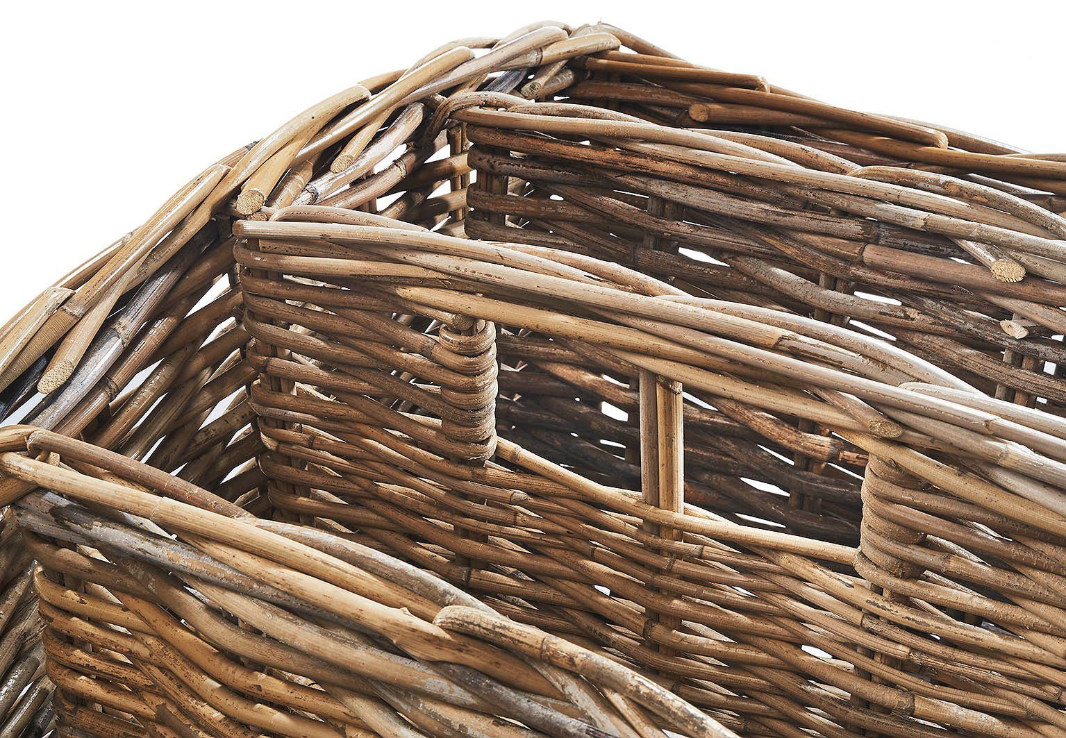 Kobolo Zeitungsständer Magazinsammler aus Rattan - kubu grey - 4 Fächer