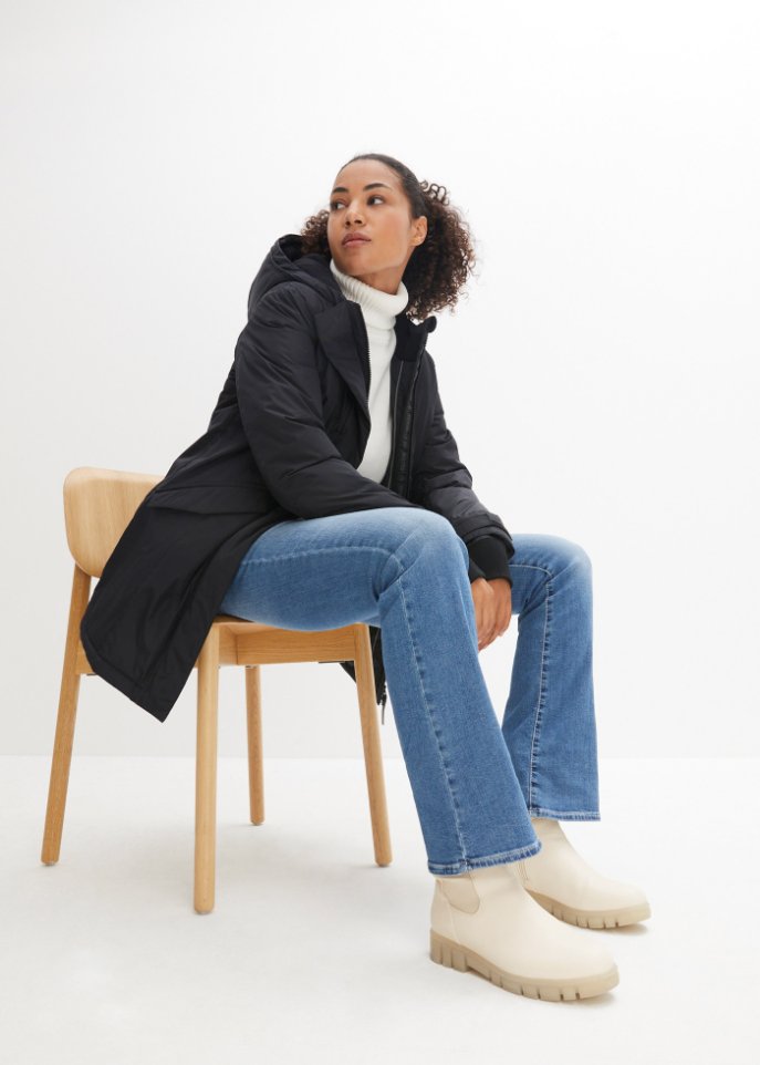 Hybrid-Thermoparka mit recycelter Daune, innen gesteppt
