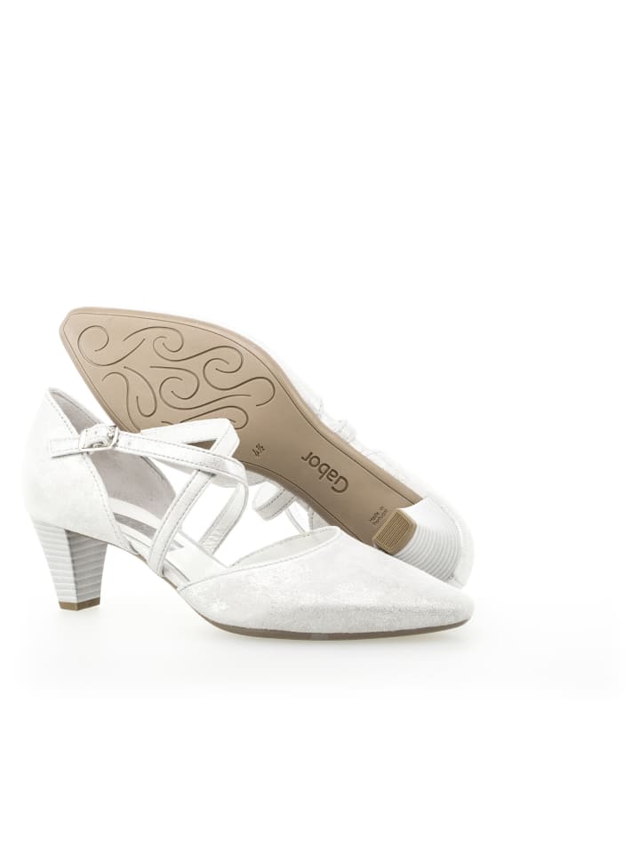Gabor Fashion Spangenpumps in Weiß günstig kaufen