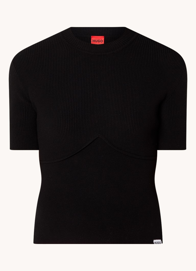 Maglia a coste HUGO BOSS Sriangler a maglia fine.