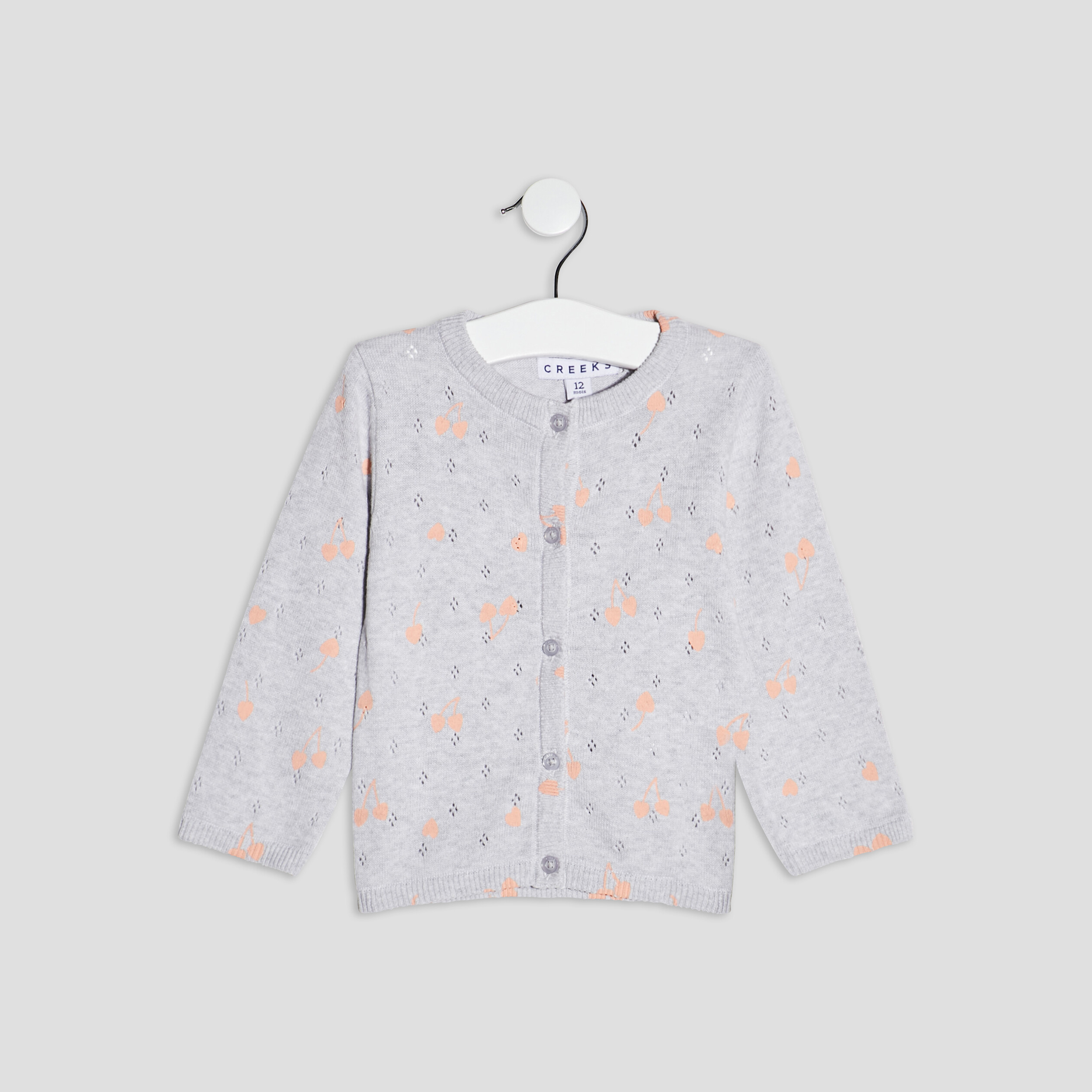 Gilet manches longues Creeks gris clair bébé fille | La Halle