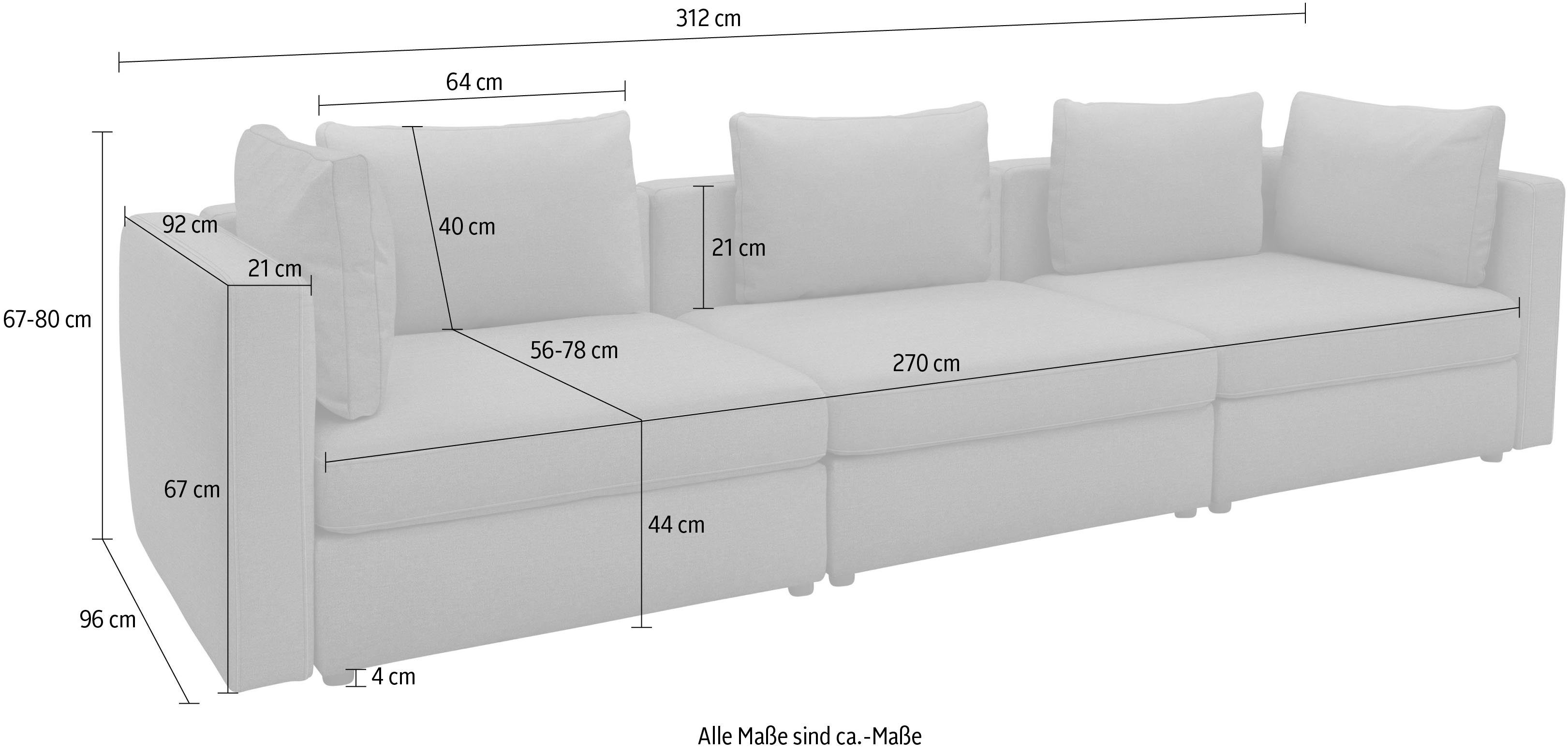 DOMO collection 3-Sitzer Solskin, Speziell für Outdoor, witterungsbeständig, incl. Schutzhülle