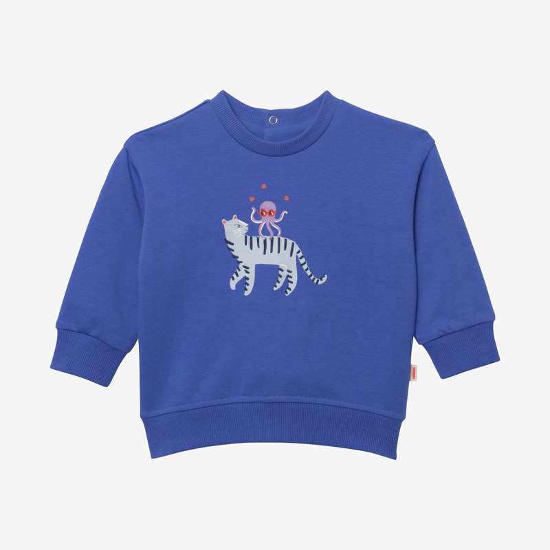 Sweat bébé garçon poulpe et tigre bleu Catimini