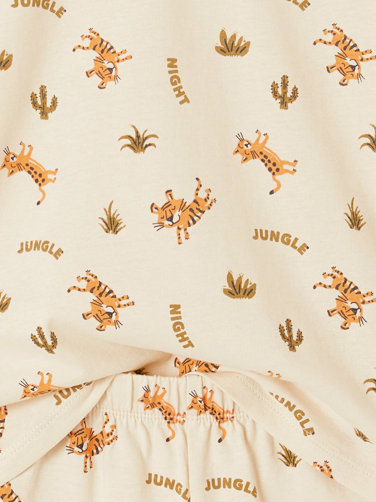 Vertbaudet 2er-Pack kurze Jungen Schlafanzüge mit Tigern Oeko-Tex - khaki