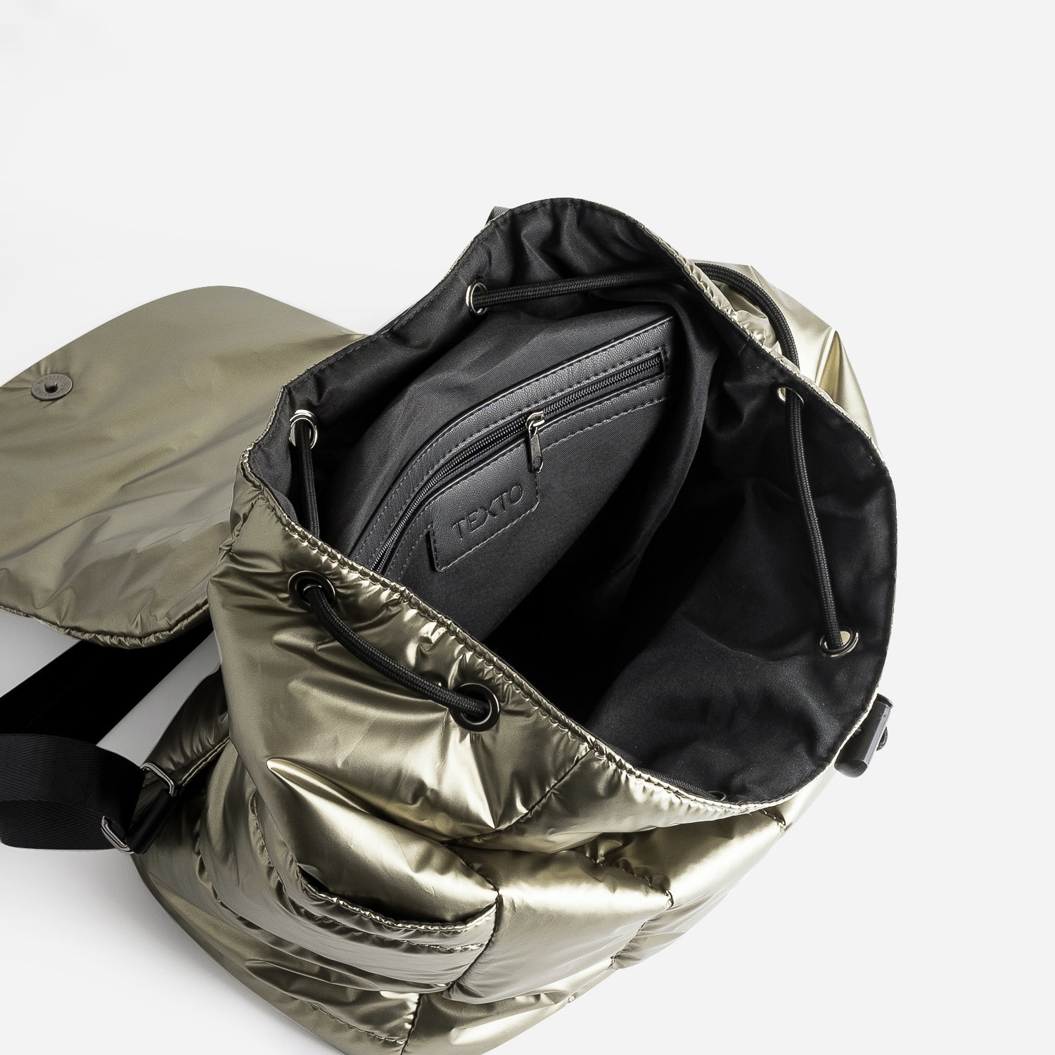 Sac à dos TEXTO bronze matelassé