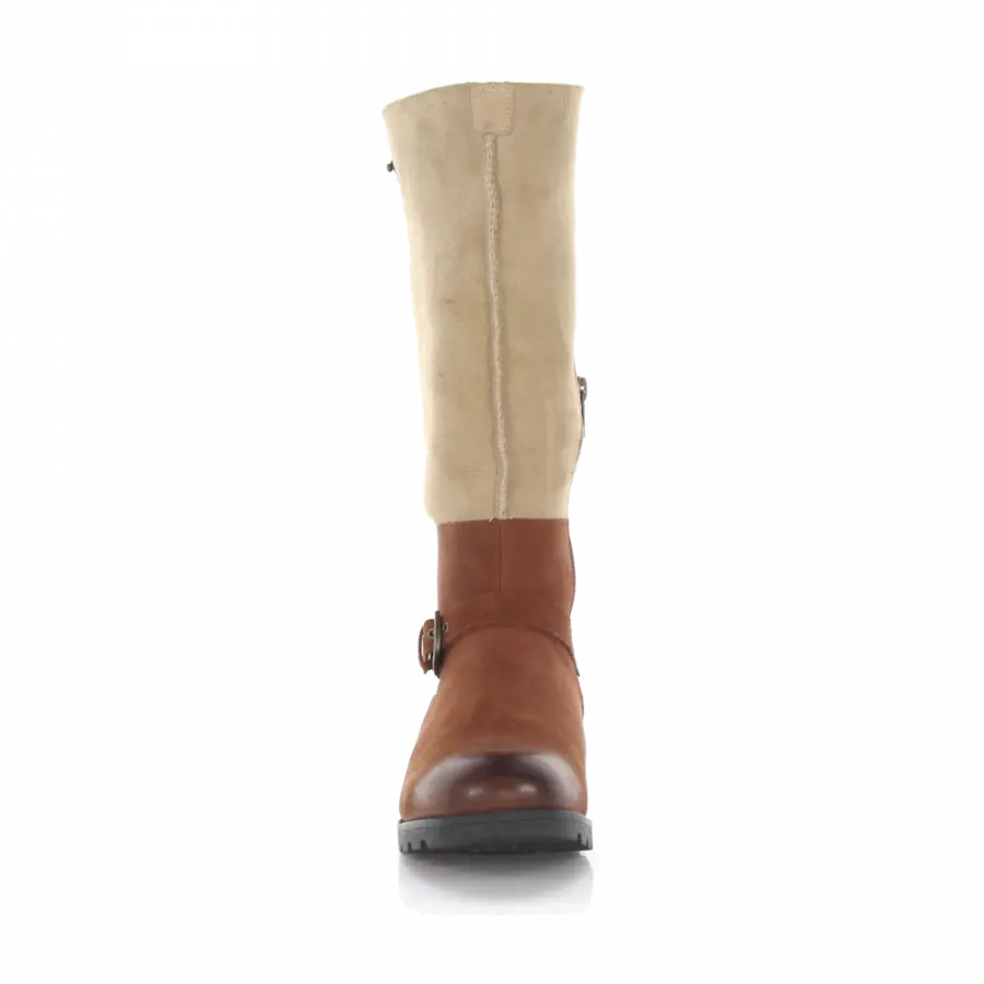 UGG - Stiefel DALEANE Kalbsleder Schafsleder Zierschnalle beige braun - braun