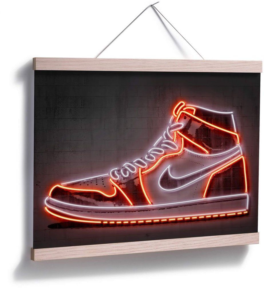 Wall-Art Poster Mielu Nike Schuh Neon Sneaker, Schuh (1 St), Poster, Wandbild, Bild, Wandposter
