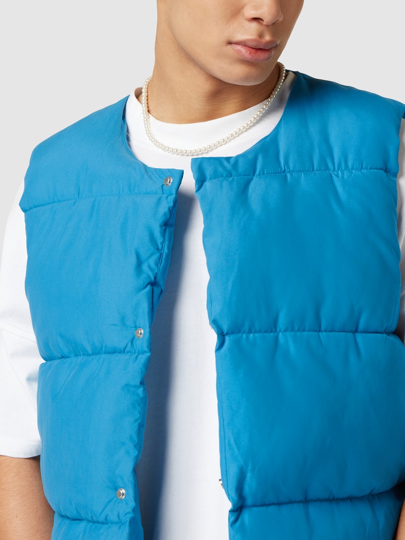 Weste mit verdeckter Knopfleiste in blau