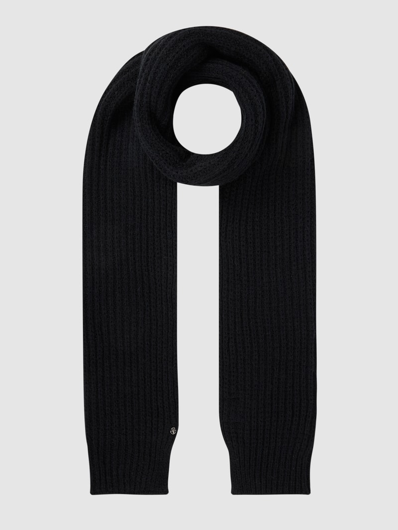 Schal mit Rippenstruktur in schwarz