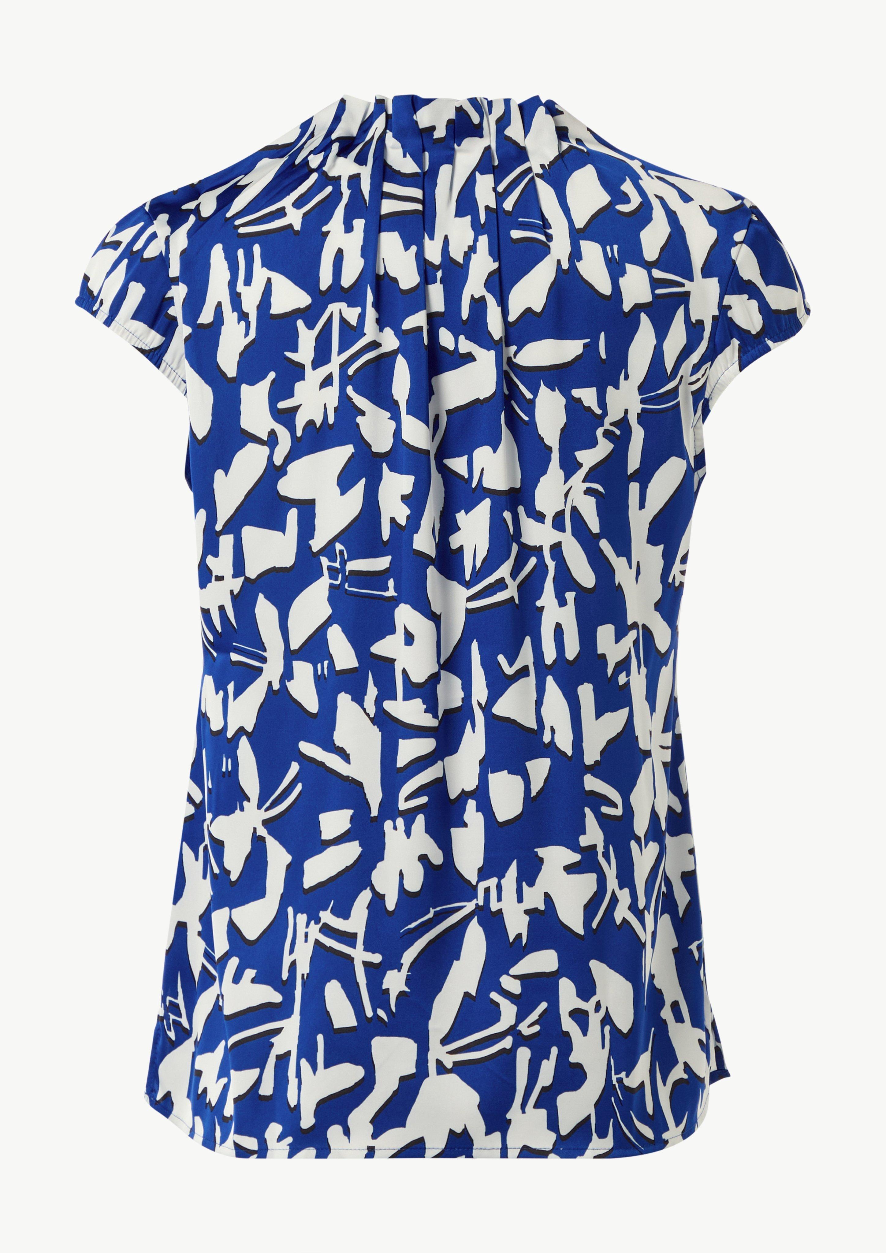 Bluse aus Satin - ozeanblau