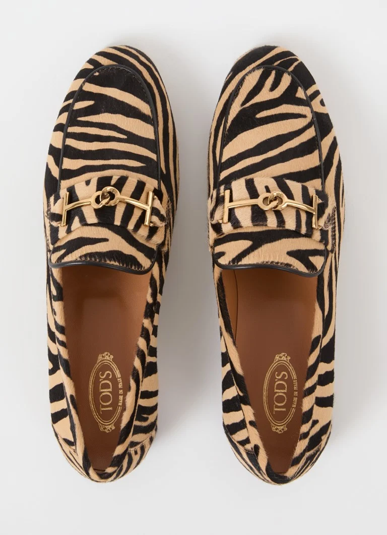 Tod's calfskin loafer with animal print