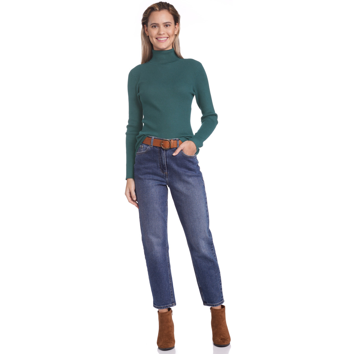 Damen Rollkragenpullover gerippt