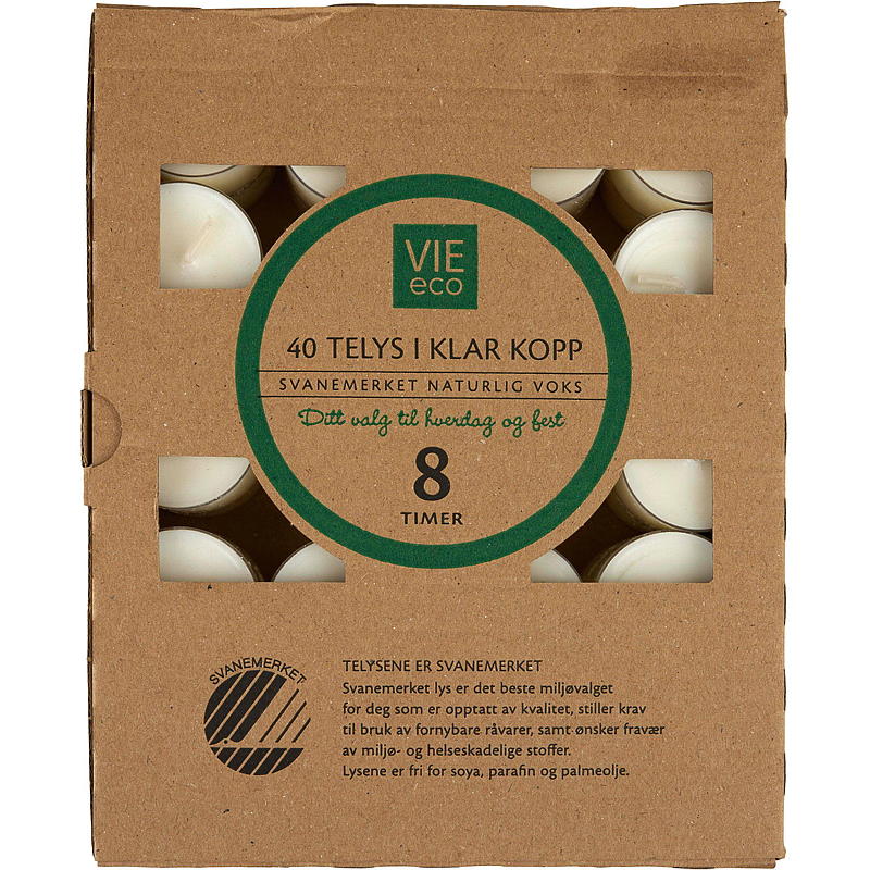 Vie Eco Telys 40-pk 8 timer stearin Vie Eco