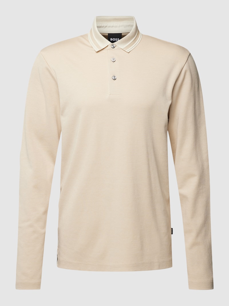 Poloshirt mit Strukturmuster Modell 'Pleins' in offwhite