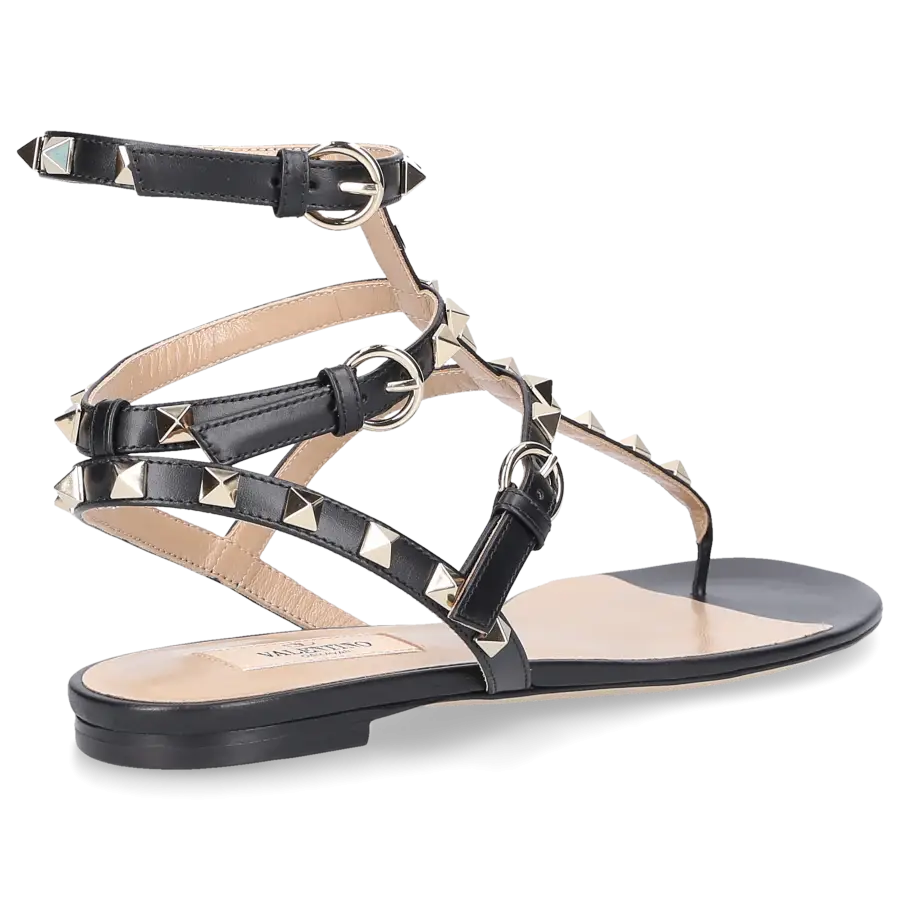 Valentino Garavani - Sandalen ROCKSTUD Kalbsleder - schwarz