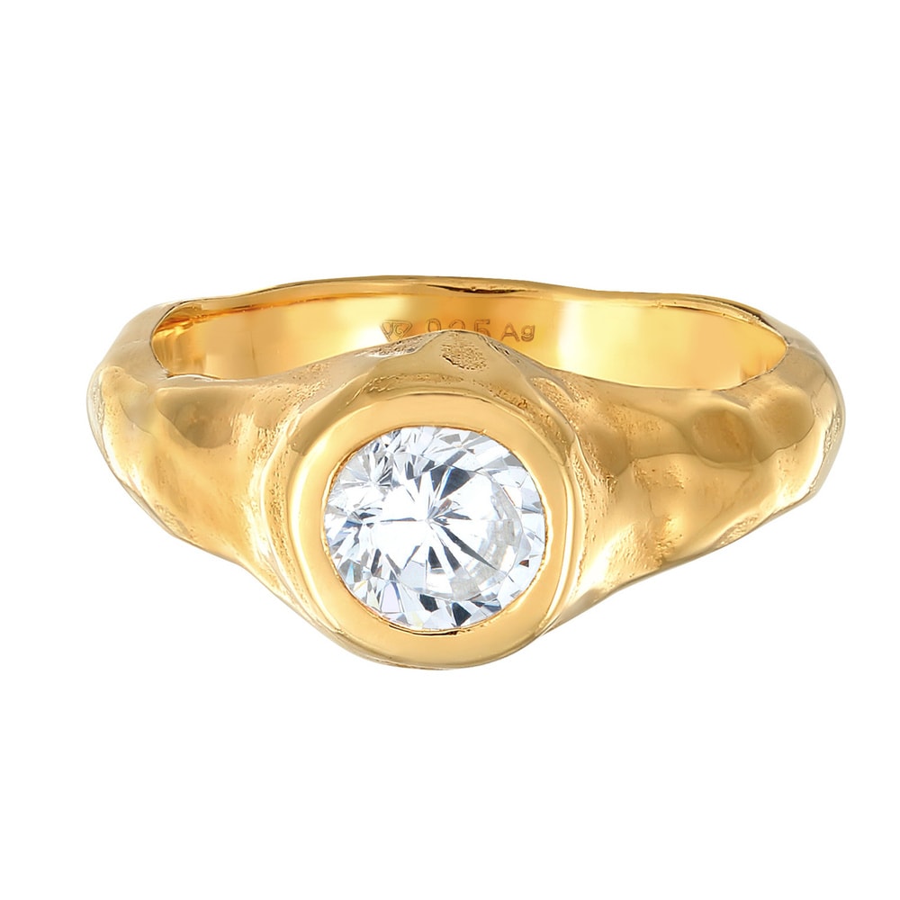 Elli PREMIUM Elli PREMIUM Bague Design Organique de sceaux pour femmes avec cristal de zirconi Bague
