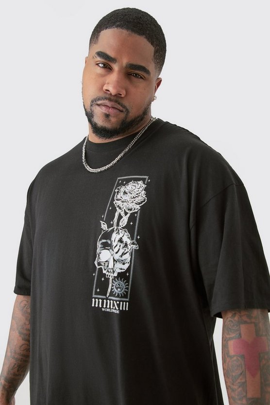 Plus florales Oversize T-Shirt