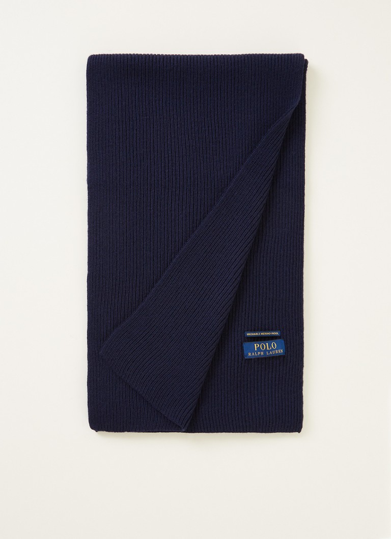 Cachecol Ralph Lauren em lã canelada, 180 x 25 cm