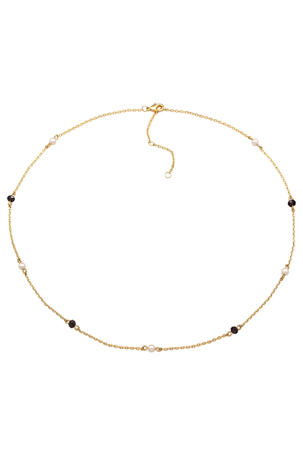 ELLI  Halskette Kristalle Perlen Zart Elegant Farbe Gold für Damen
