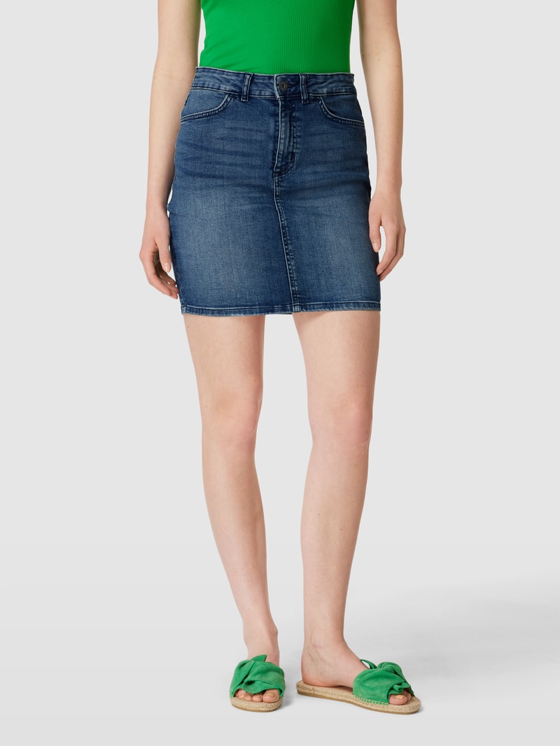 Jeansrock mit Label-Patch Modell 'Twiggy' in blau