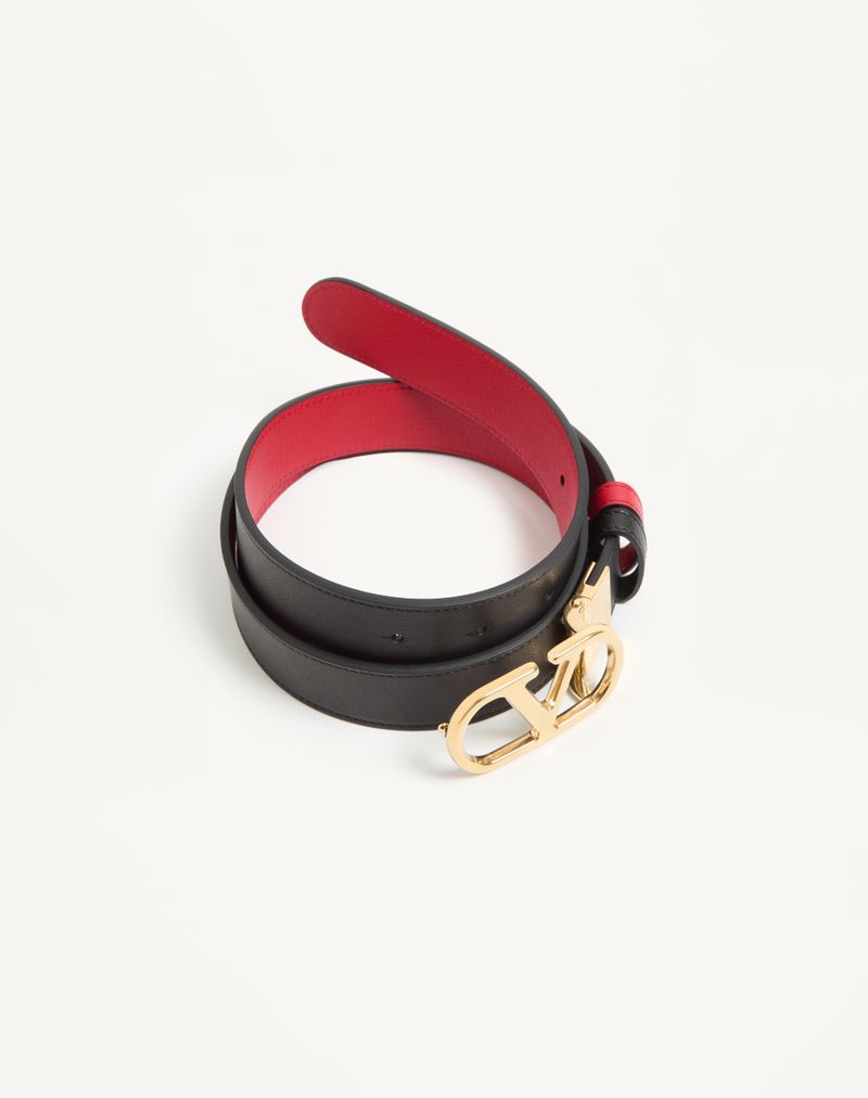 VLogo Signature Vendbart Bælte i Skinnende Kalveskind 30mm